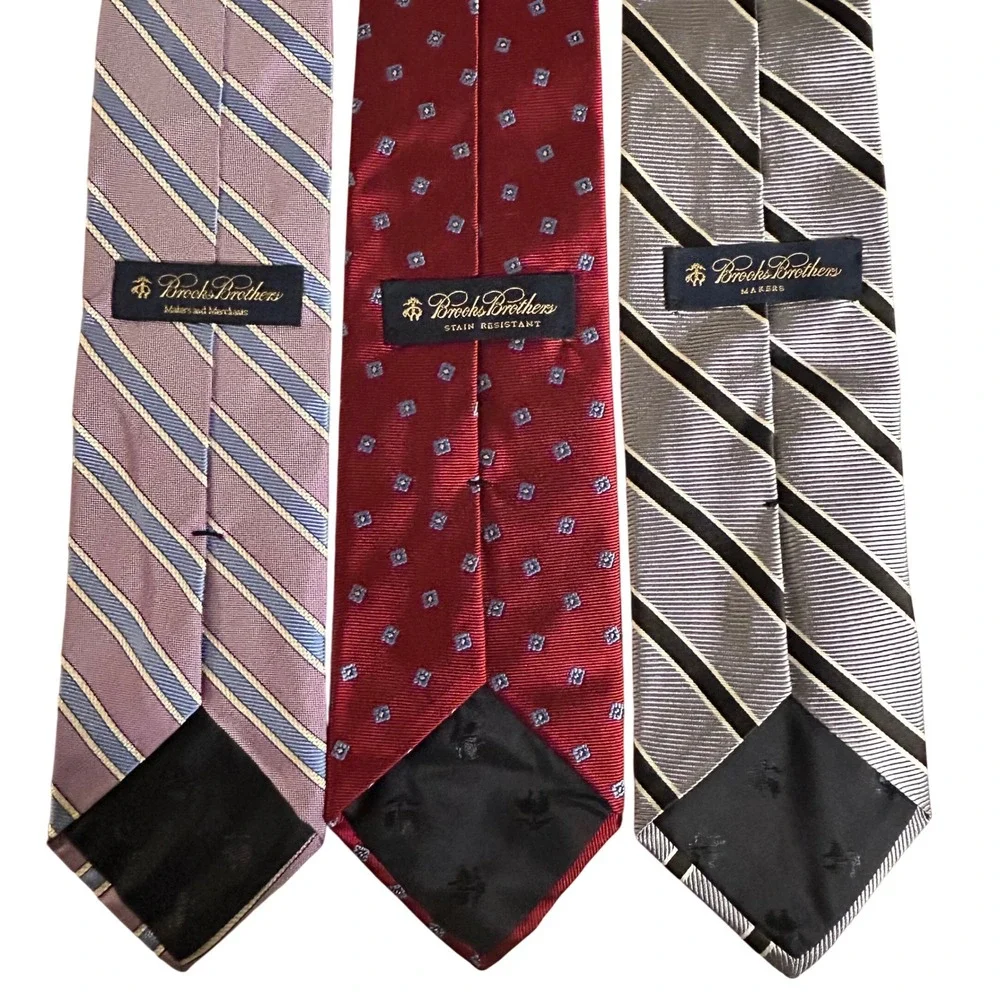 Brooks Brothers Silk Tie Lot – Made‎ in USA, Woven in Italy, 3.5